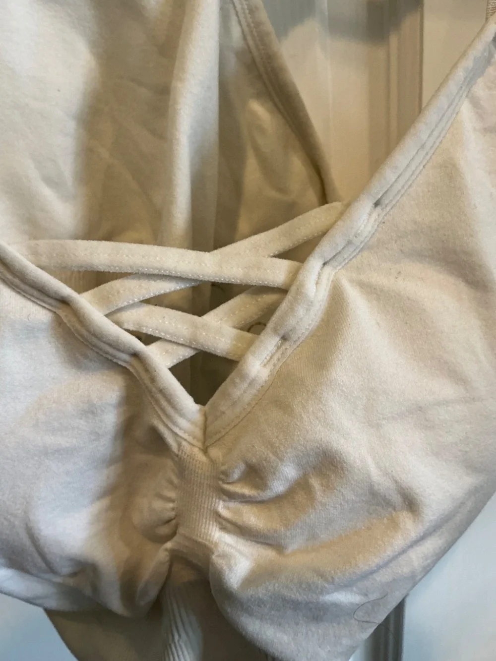 real brand bra with cross tie detailing in front. Plus size 3x!